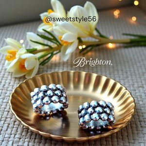 BRIGHTON "Rocky" Vintage Mini Silver Beaded Slider Charms, Set Of 2! TIMELESS!